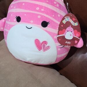 Squishmallows Pink and White Heart Plush
